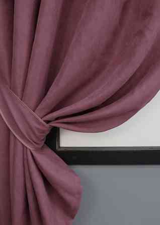Комплект коротких штор VR-Textil Мікровелюр Petek № 1490ш Пурпурний 140х170 см 2 шт (35-0223) Київ