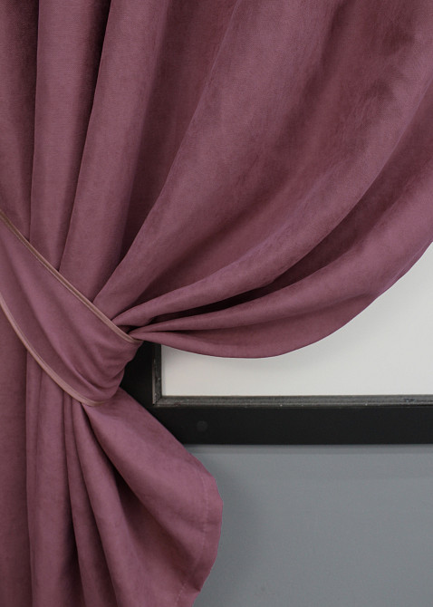 Комплект коротких штор VR-Textil Мікровелюр Petek № 1490ш Пурпурний 140х170 см 2 шт (35-0223) Київ - фото 3