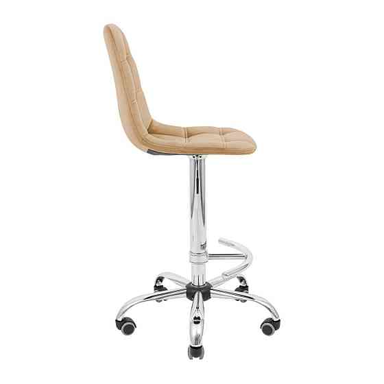 Стілець крісло барний м'який SplitDesign U Jasmine 24 Piastra Хром LT Roll Бежевий Київ