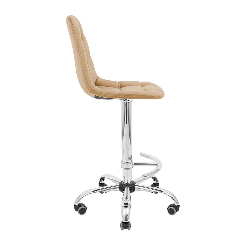 Стілець крісло барний м'який SplitDesign U Jasmine 24 Piastra Хром LT Roll Бежевий Київ - фото 3