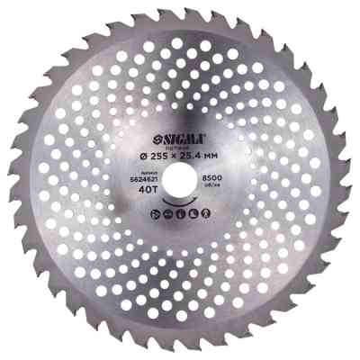 Ніж для тримера Sigma з твердосплавними напайками 255x25.4мм 40Т хвилеподібний (5624621) Вінниця