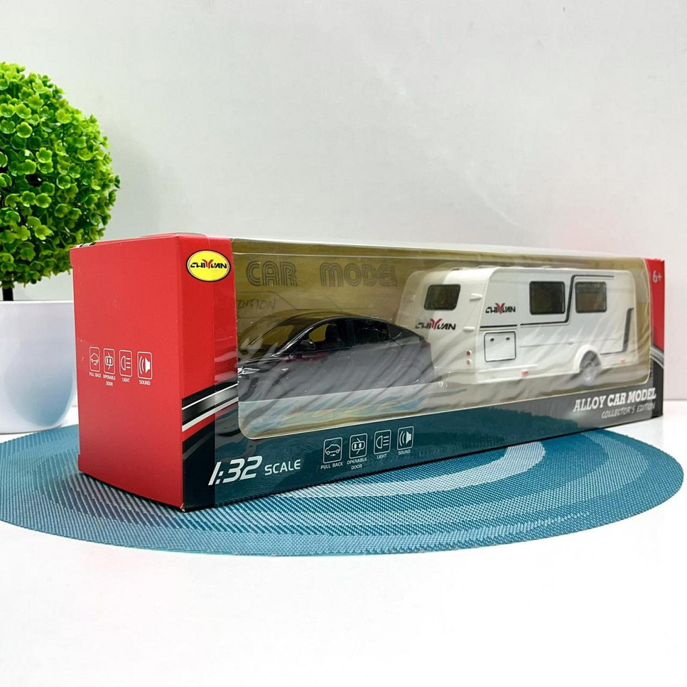 Машина з трейлером масштаб 1:32 інерція звук світло Чорний (B21045) Чернігів - фото 3