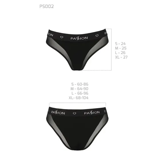 Трусики з прозорою вставкою Passion PS002 PANTIES M, black Львов
