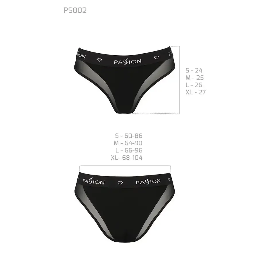 Трусики з прозорою вставкою Passion PS002 PANTIES M, black Львов - изображение 6
