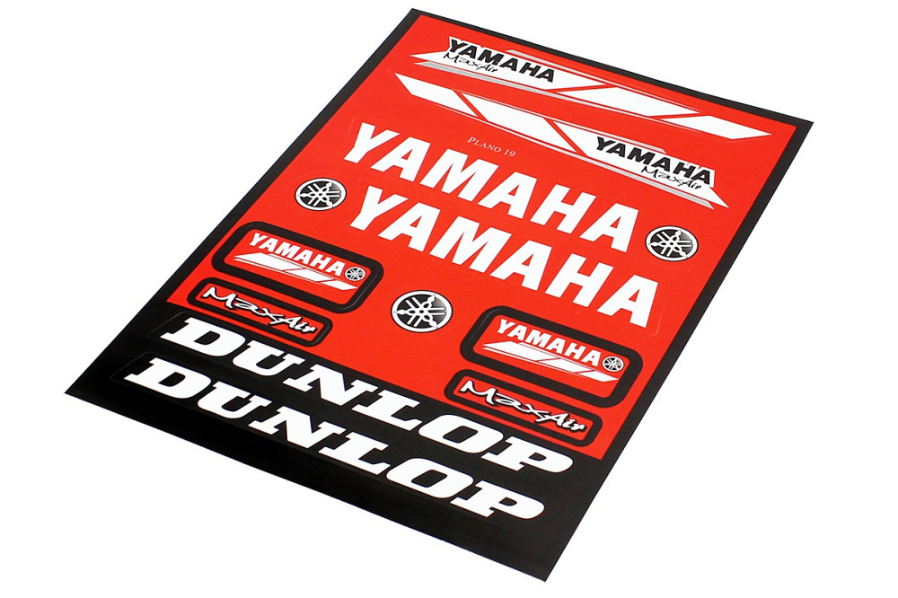 Наклейки на планшеті "Yamaha / Dunlop" червоні набір 13шт 23х32, 5997 Бершадь - изображение 1