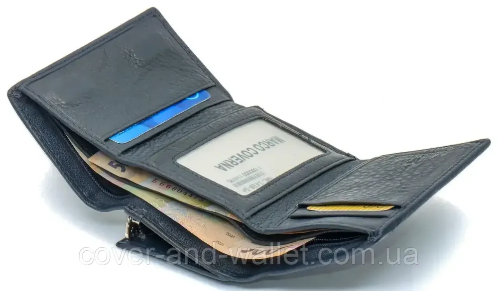 Компактный женский кошелек на магнитах в три сложения Marco Coverna MC-1419 Синий Киев - изображение 6