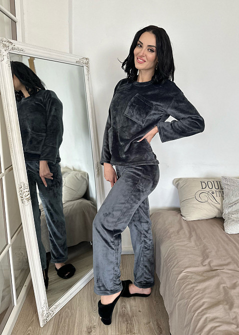 Махровый костюм с декоративными карманами Luci 42-44, Графит Киев - изображение 4