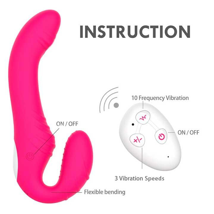 Безремневой силиконовый страпон с вибрацией и пультом Love Rider Винница - изображение 9