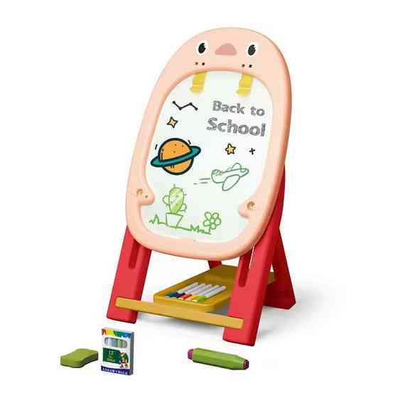 Магнитная доска мольберт,напольный,детский на ножках CJ-2228207,розовый Каменец-Подольский