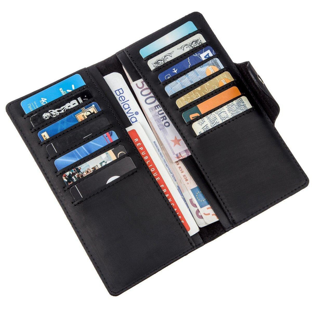 Бумажник мужской из винтажной кожи Черный (SHVIGEL) Киев - изображение 1