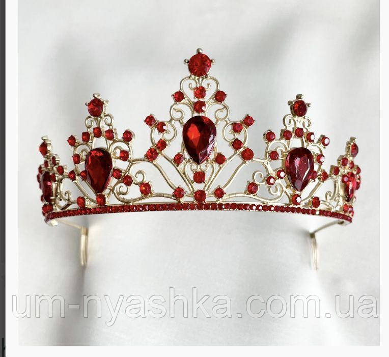 Діадема на обручі Корона золота з червоними каменями Кривий Ріг - фото 1