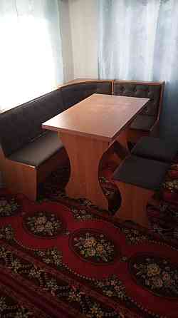 Семейный мягкий кухонный уголок 114 см х 154 см - Яблоня (Уголок+стол+2 табурета) Львов