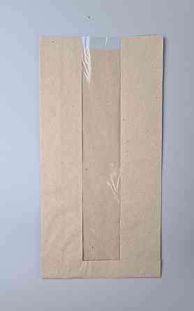 Паперові пакети крафт із прозорим віконцем 170х50х340, 40 г/м2, вікно 50 (100 шт.) Харків