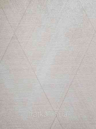 Шпалери вінілові на флізеліні AS creation TheBos 0.53х10 геометрія фігури смуги структурні бежеві молочні 3д Київ