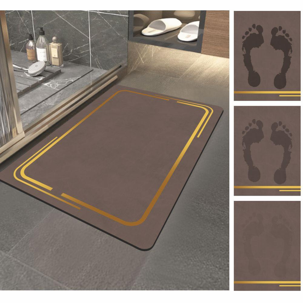 Суперпоглинаючий Діатомітовий Килимок Aquarius для ванної 40 х 60 см Коричневий Мармур Буча - фото 3