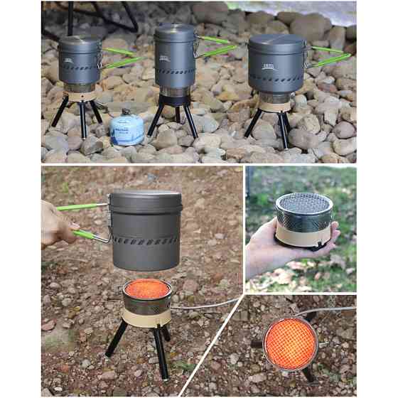 Набір туристичного посуду (каструля + сковорідка) BRS-TS19A, 1л, алюміній Київ