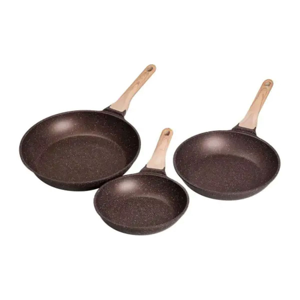 MGC Набір сковорідок із 3 предметів із товстим дном з алюмінію MGC кавовий HP-4-410CO Киев - изображение 3