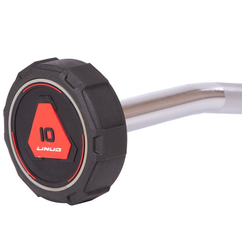 Штанга фіксована вигнута поліуретанова LI NUO 3623-10 довжина 109 см 10 кг Київ - фото 3