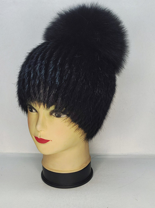 Шапка женская меховая фонарик Агата Черный Харьков - изображение 4