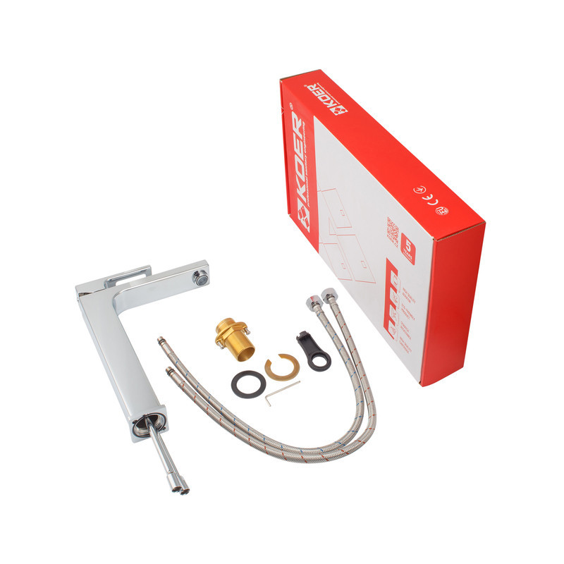 Високий змішувач для умивальника Koer KB-11009-01 хром (KR3500) Харків - фото 7