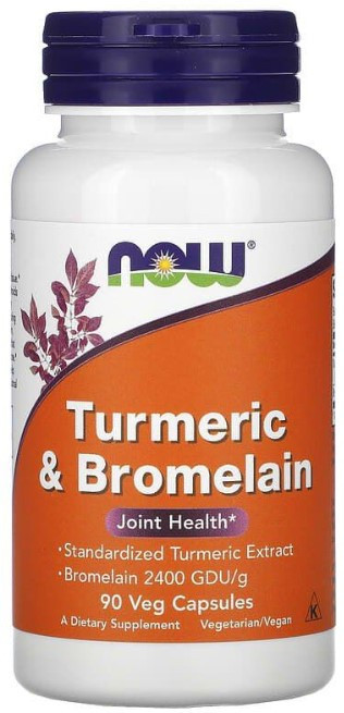 Куркумін і бромелайн Now Foods Turmeric & Bromelain 90 вег капсул Київ - фото 1