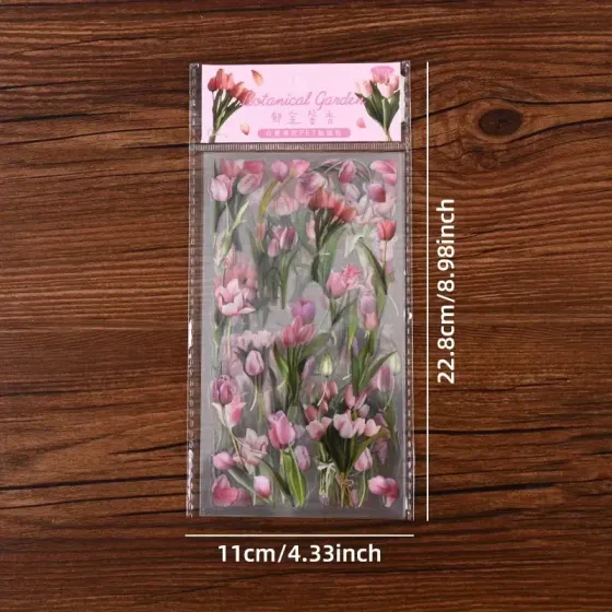 Набор наклеек «Тюльпаны» – 6 листов для декора и скрапбукинга Киев