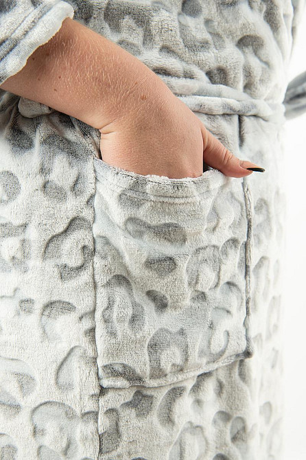 Халат женский теплий  Снежный барс, серый меланж Киев - изображение 3