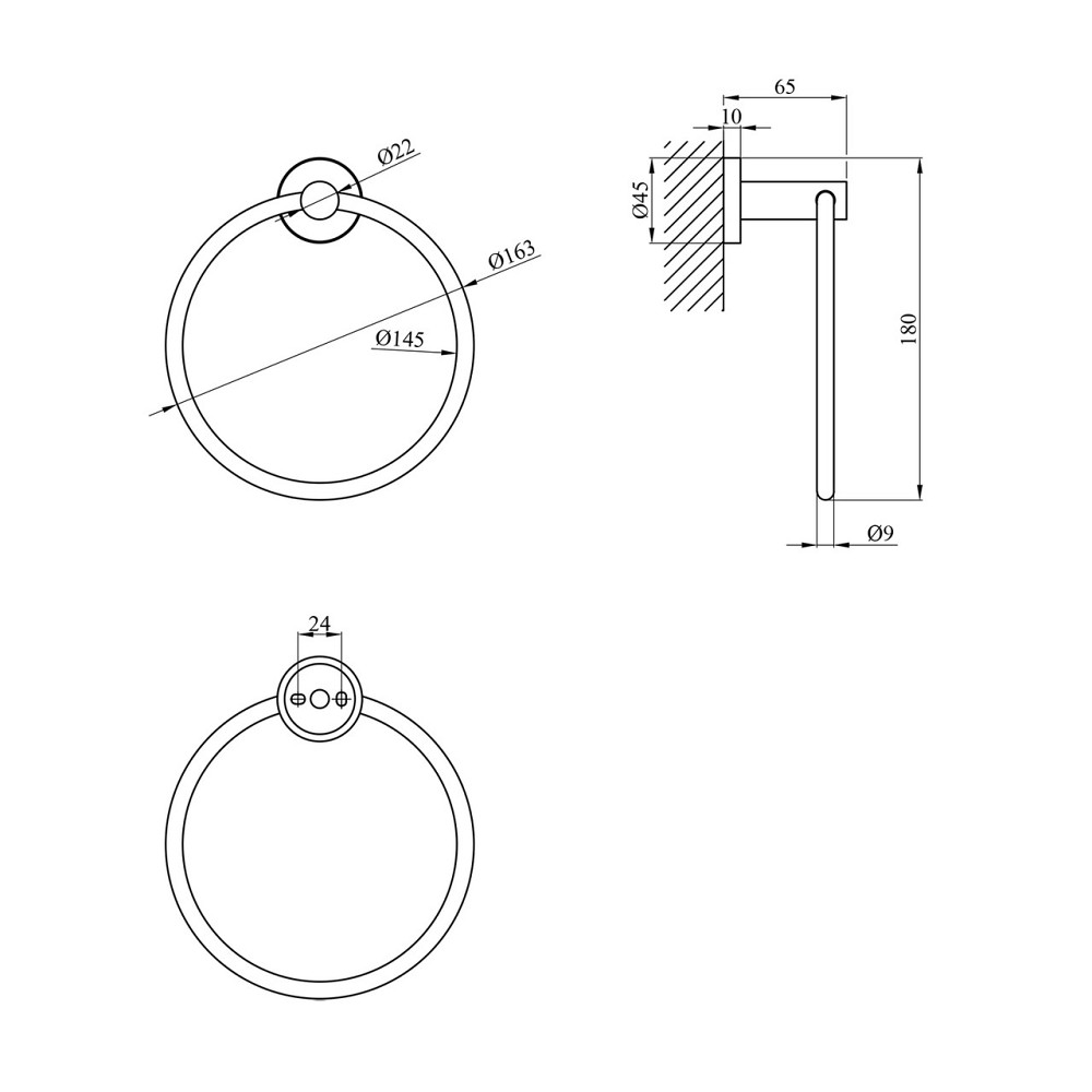 Тримач для рушників Kroner KRP Edelstahl Klassisch - ESG3704 нікель Київ - фото 2