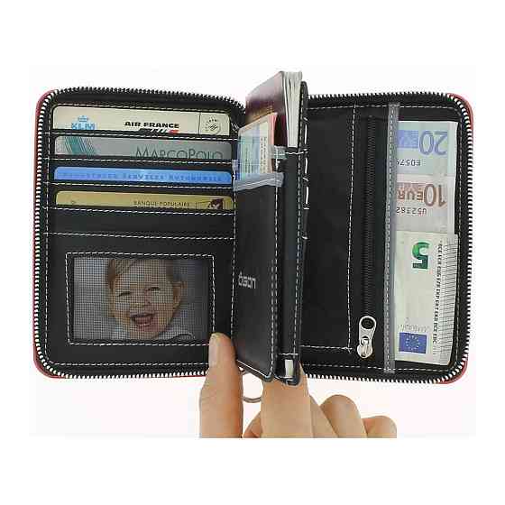 Гаманець на блискавці OGON Quilted Passport, чорний Рівне