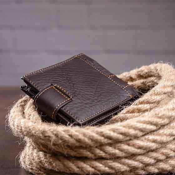 Чоловічий гаманець з тисненням 20233 Vintage Коричневий Київ