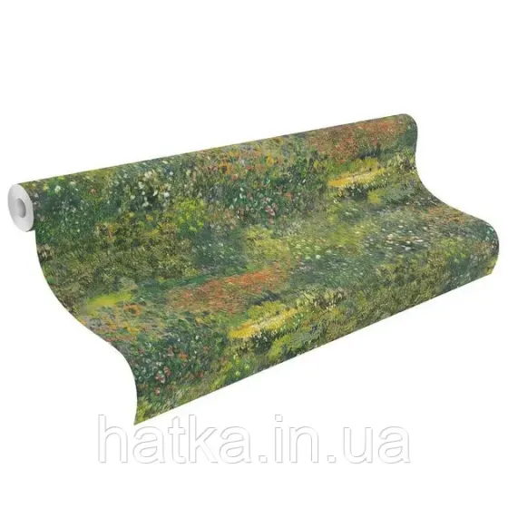 Шпалери метрові вінілові на флізеліні Rasch Clas абстракція польові квіти зелені Київ