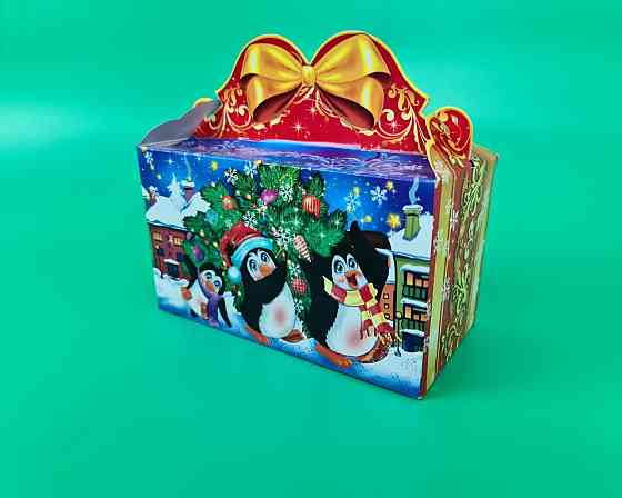 Новогодняя подарочная картонная упаковка для конфет  (800грм) №207 