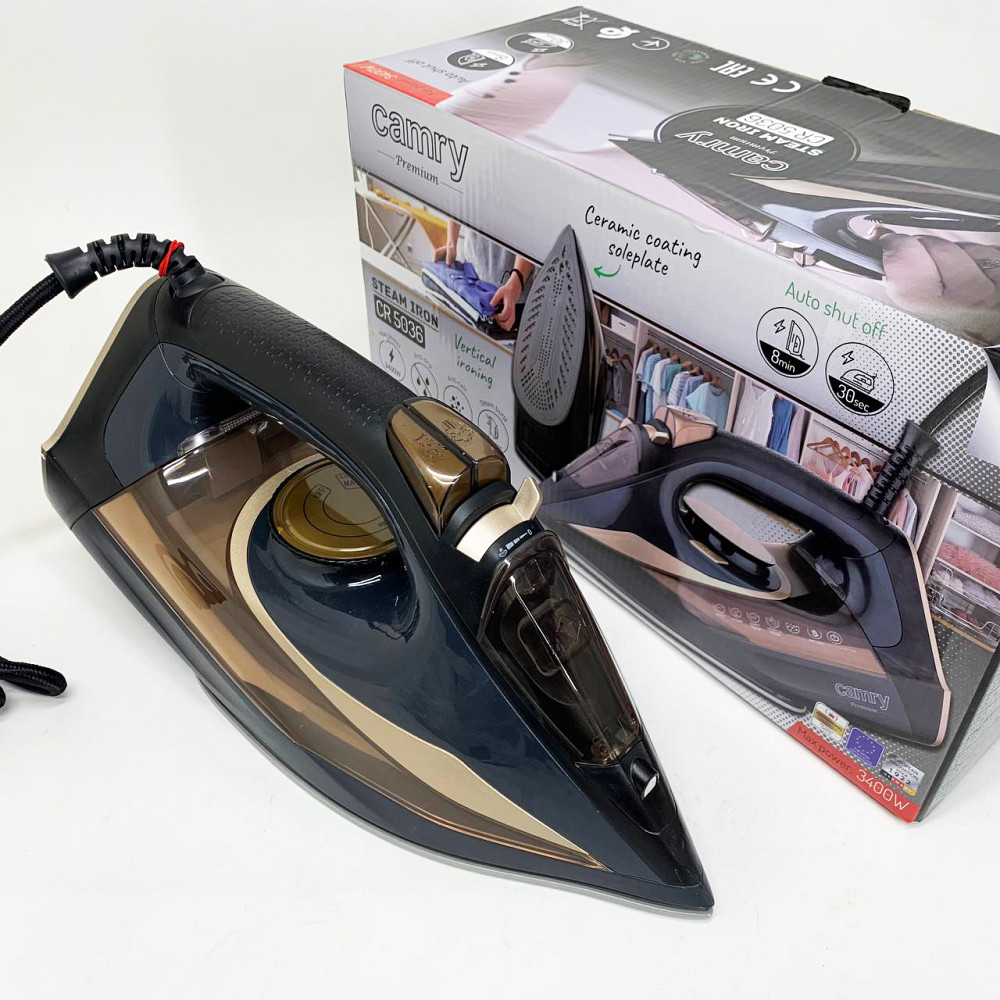 Паровой утюг для легкой глажки Camry CR 5036 3400Вт, Хороший утюг бытовой паровой QD-19 Львов - изображение 3