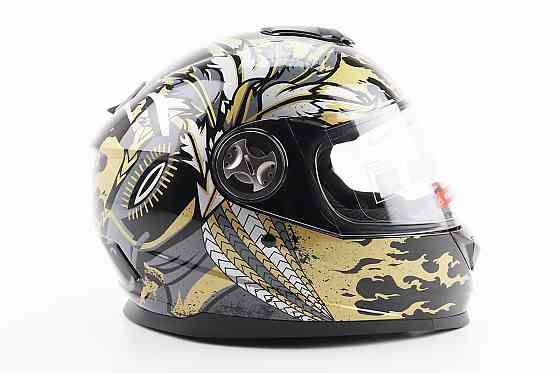 Шолом інтеграл, закритий BLD-М65 М (57-58см), ЧОРНИЙ/ЗОЛОТИСТО-СІРИЙ "Totem" Київ