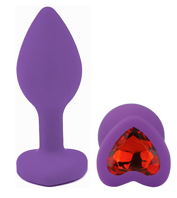 Силиконовая анальная пробка EGZO - Silicone Violet Heart Plug Red, size S Sex Aura Киев - изображение 2