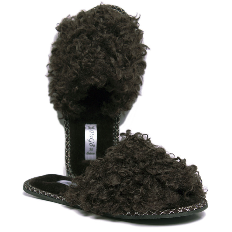 Тапочки женские открытые PaGо коричневый мех барашек  Распродажа Одесса - изображение 6