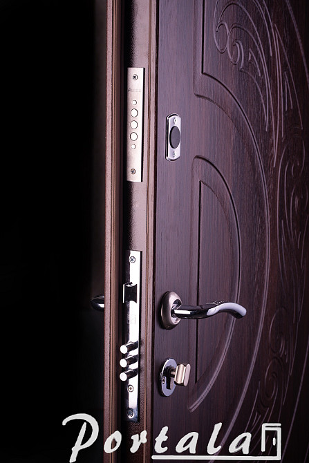 Двери уличные, серия Элегант, модель Рассвет, гнутый профиль, 2 контура уплотнения, 2 замка Киев - изображение 3