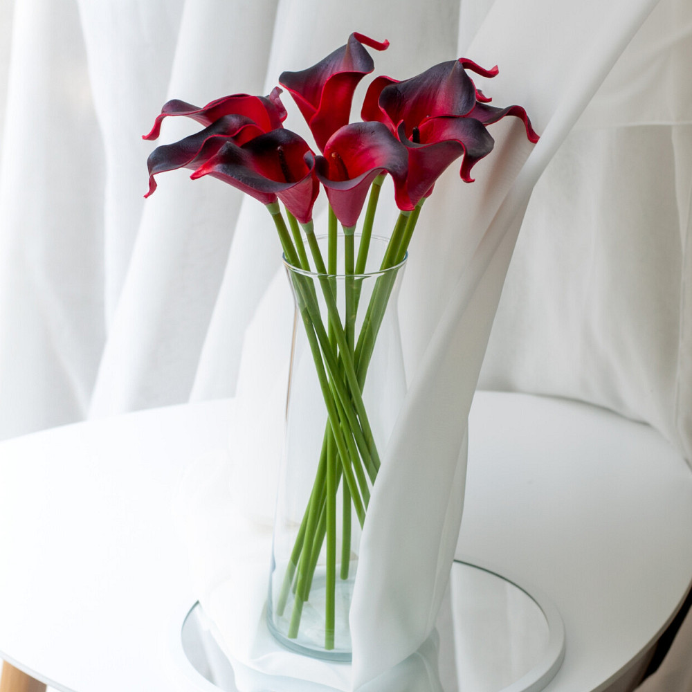 Калла на ніжці штучна В-21 см Упаковка 10 шт. Колір: червоний UR-70 Львів - фото 1
