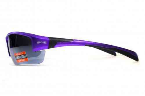 Окуляри захисні Global Vision Hercules-7 Purple (silver mirror) дзеркальні чорні у фіолетовій оправі Запоріжжя
