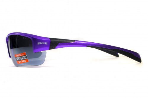 Окуляри захисні Global Vision Hercules-7 Purple (silver mirror) дзеркальні чорні у фіолетовій оправі Запоріжжя - фото 2