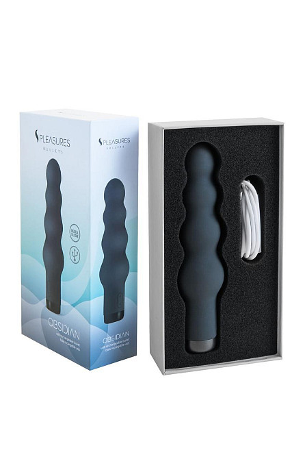 Вібратор S Pleasures Bullets Obsidian, чорний, як-от низка кульок, 10 режимів, діаметр 4,2 см Sex Aura Київ - фото 4