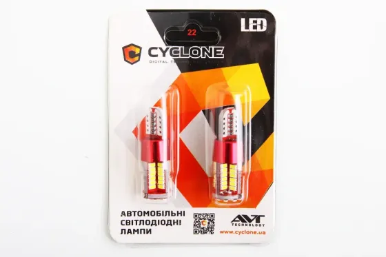 Лампа диодная 12В безцок. T10 57-SMD 3014 CAN Cyclone 741лм (2 шт.) Винница