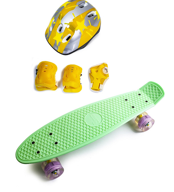 Набор пенни борд PENNY с защитой и шлемом мятный Одесса - изображение 1