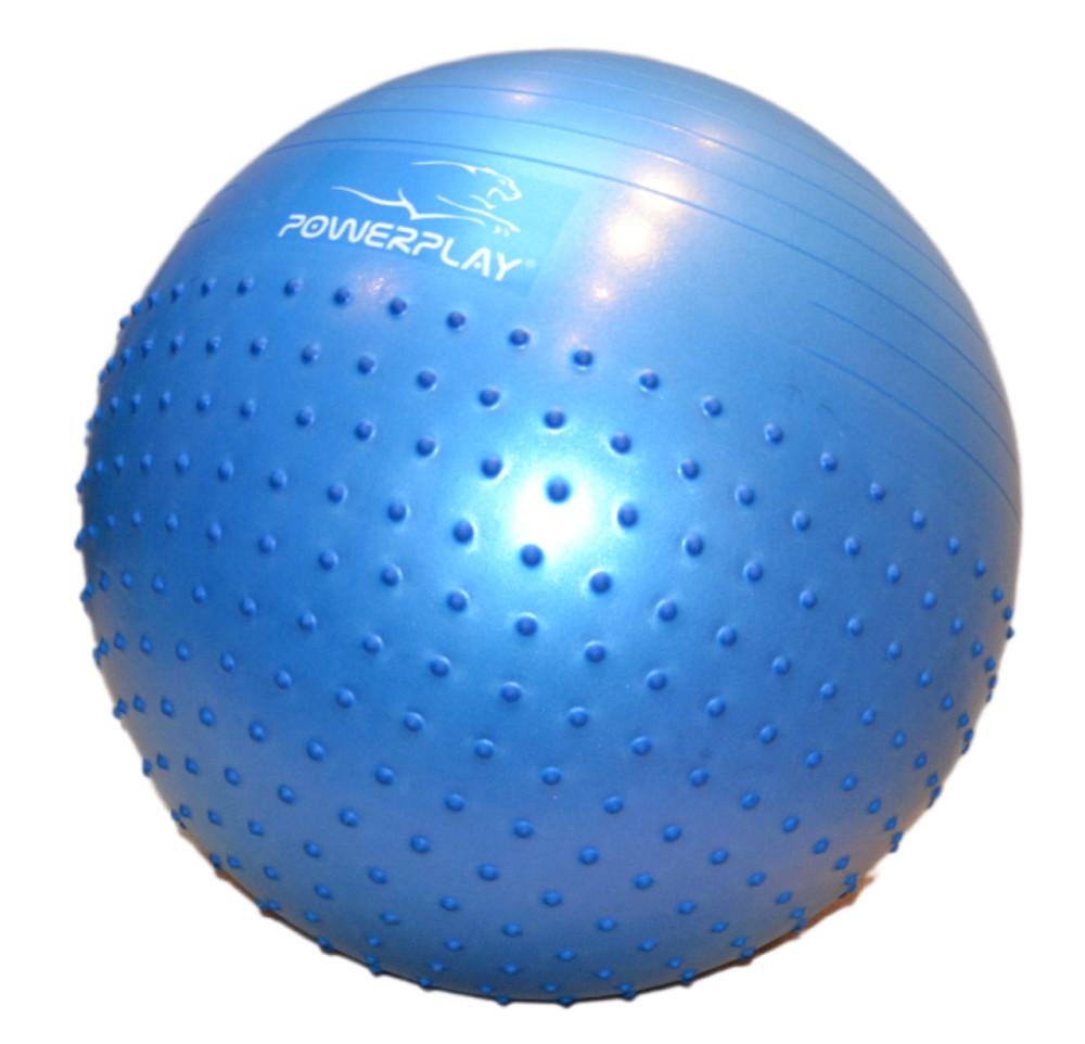 М'яч для фітнесу (фітбол) напівмасажний PowerPlay 4003 Ø65 cm Gymball Синій + помпа Луцк - изображение 5