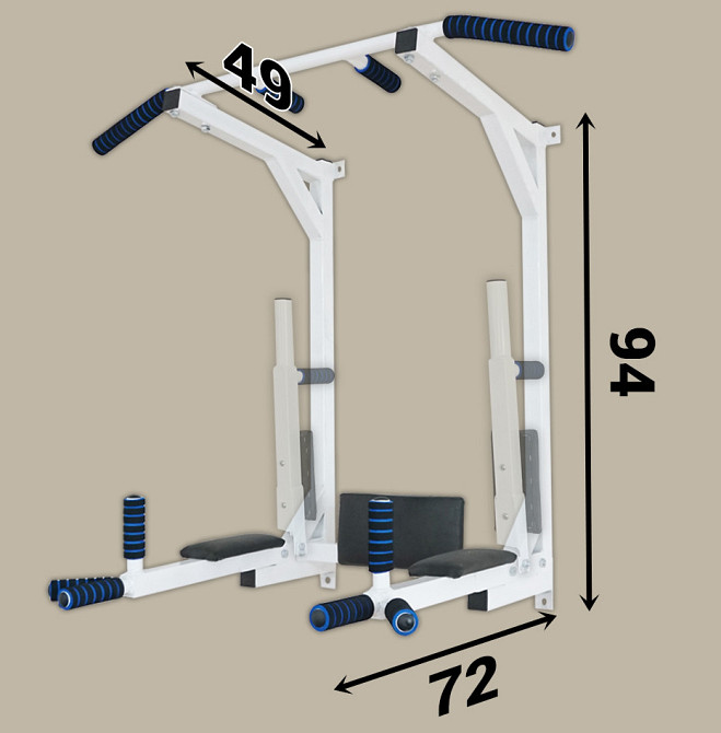 Спортивний настінний турнік + бруси складні + прес 4 в 1 для дому домашній Білий Київ - фото 3