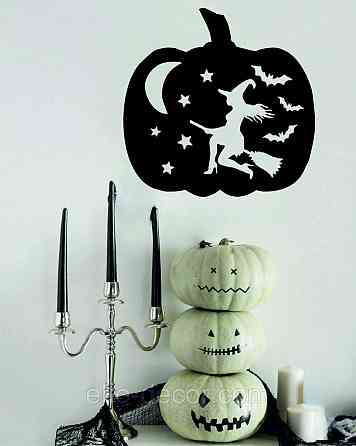 Декоративное настенное 3D Панно «Ведьма», Декор на стену с объемом 70*70 см, Черный Киев