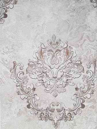 Шпалери вінілові на флізеліні гарячого тиснення DU&KA 1.06х10 вензель основа під штукатурку сірі коричневі Київ