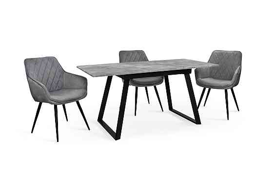 Стіл Тандем 120(+40)*75 чорний метал/базальт Киев