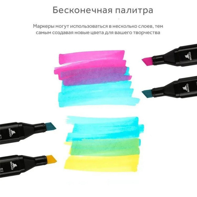 Маркери sketchmarker для малювання 60, Професійні двосторонні маркери, Маркер з подвійним наконечником EW-25 Львів - фото 8