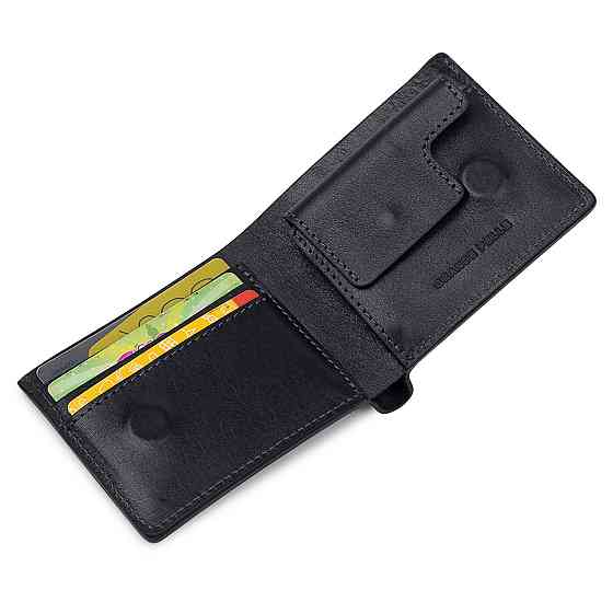 Кожаное мужское стильное портмоне GRANDE PELLE 11552 Синий Киев